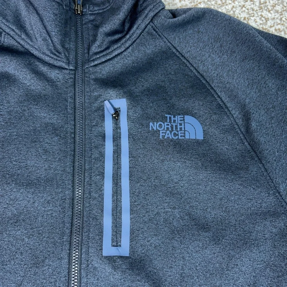 North Face Pullover Mens Small Blue 1/4 Zip Fleece Hiking Outdoors Sweater Logo